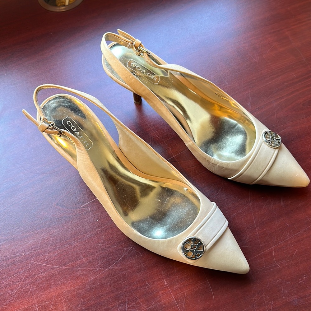 Coach light tan low heels